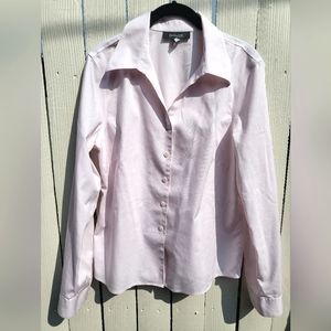 Jones New York pale pink button down dress shirt, size 12